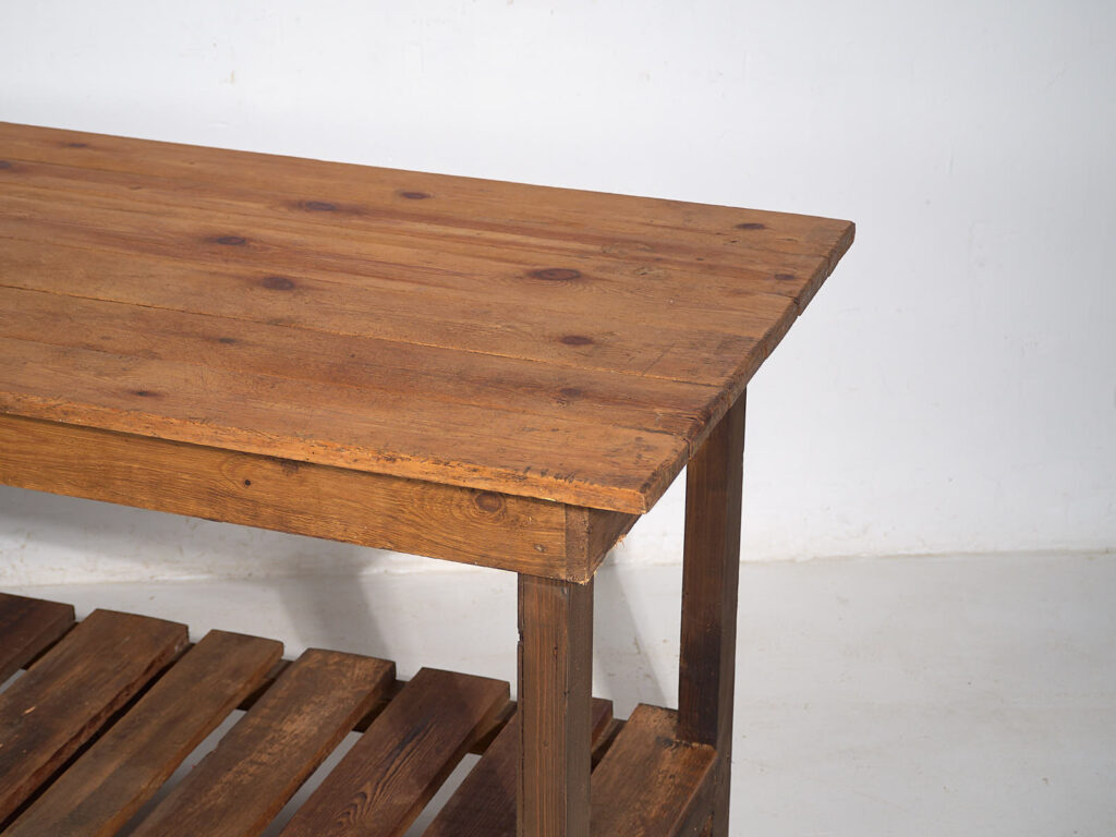 Antigua isla de cocina de madera maciza (c.1920) #5