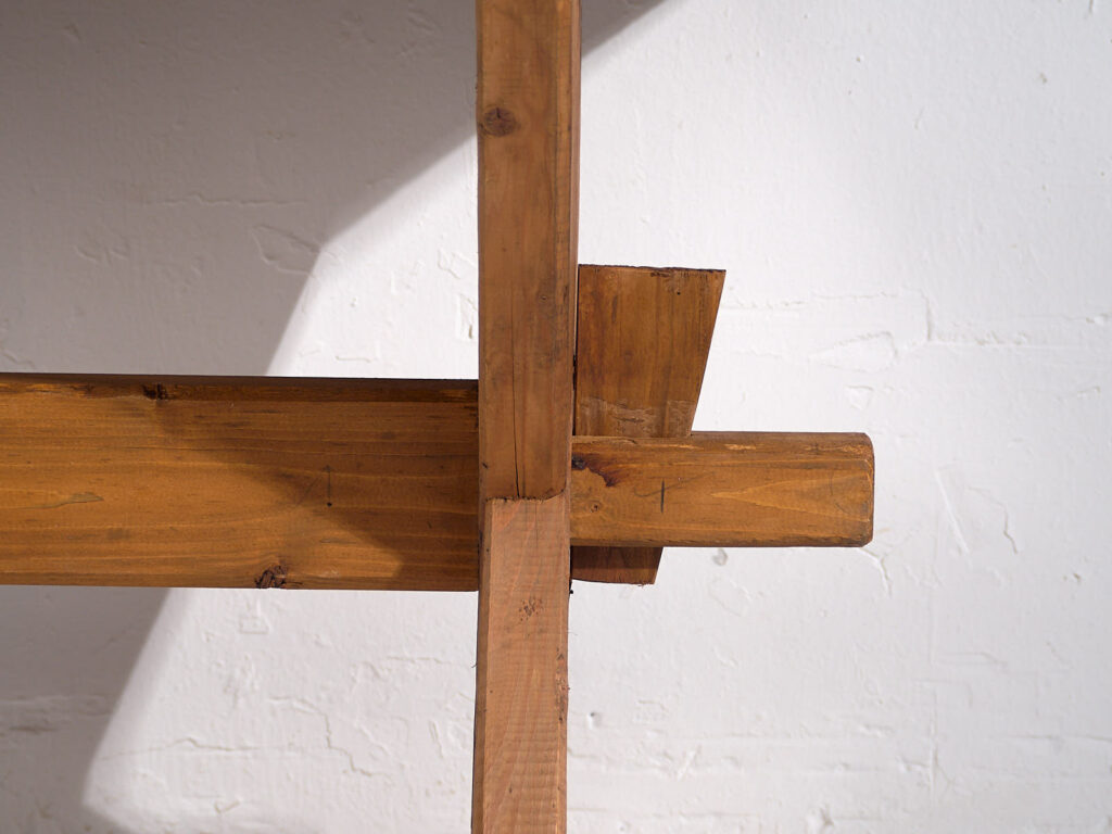 Antigua mesa de madera maciza con pátina de color verde (c.1920) #6