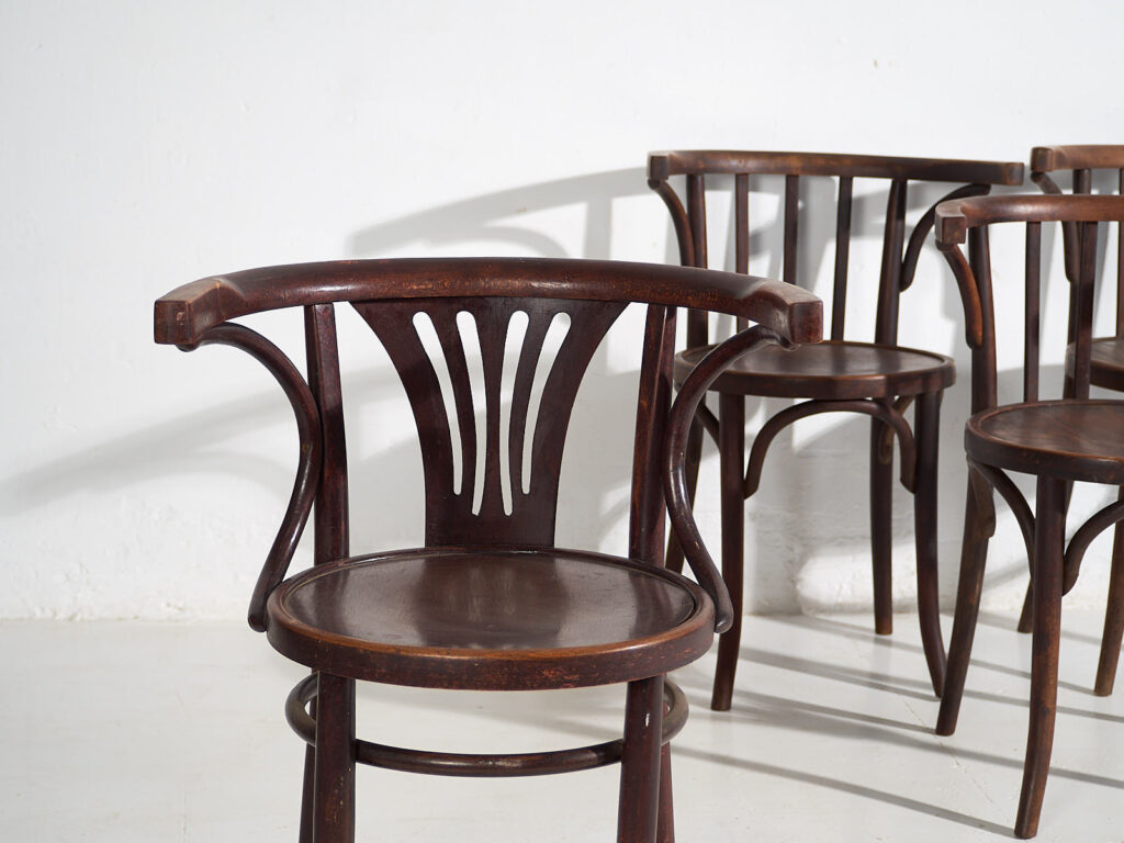 Sillas antiguas Thonet con reposabrazos (c.1920). Conjunto de 4 piezas #3