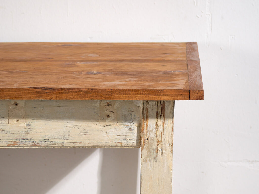 Mesa de cocina antigua de color blanco (c.1920) #10