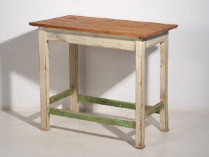 Mesa de cocina antigua de color blanco (c.1920) #10