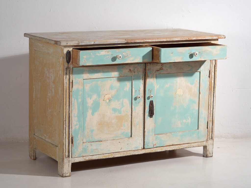 Antique sky blue chest of drawers (c.1920) #20