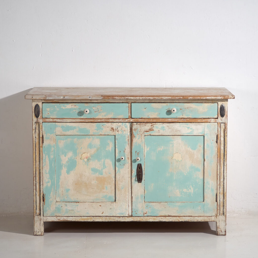 Antique sky blue chest of drawers (c.1920) #20