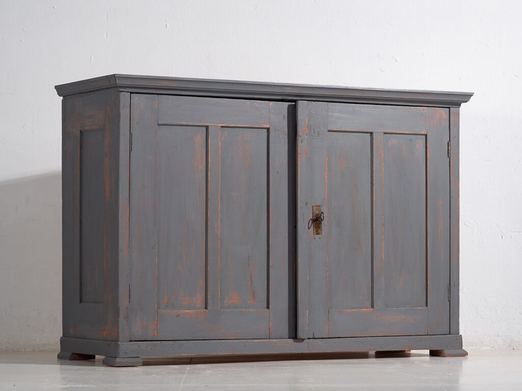 Pequeño armario antiguo de color gris plata (c.1900) #29