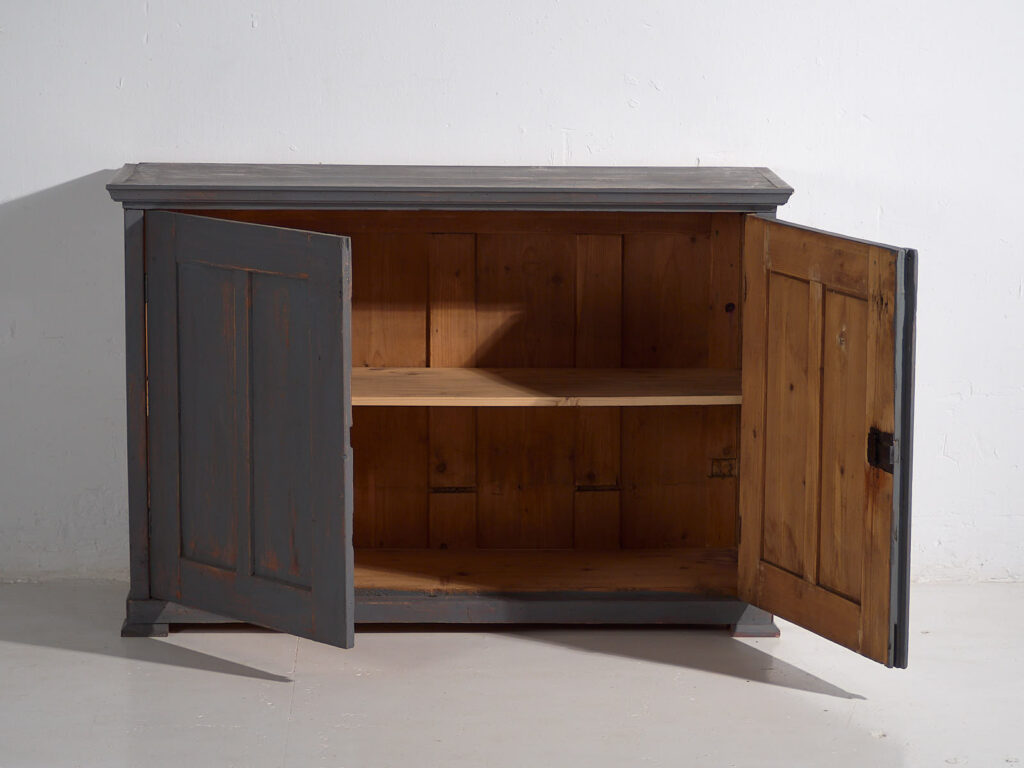 Pequeño armario antiguo de color gris plata (c.1900) #29