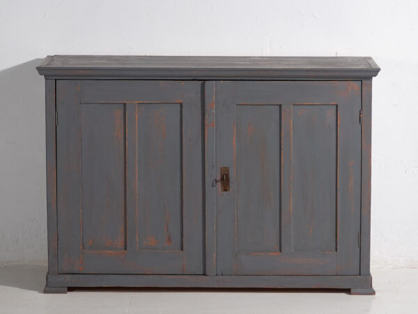 Pequeño armario antiguo de color gris plata (c.1900) #29