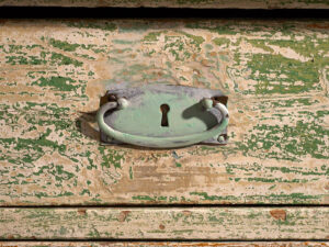 Ancienne commode de chambre avec tons verts (c.1920) #8