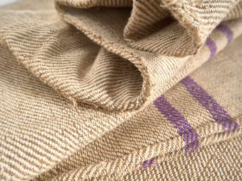 Cojines de lino antiguo de rayas color lila