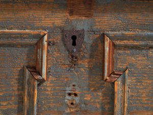 Baúl antiguo con pátina de color gris perla (c.1900) #28