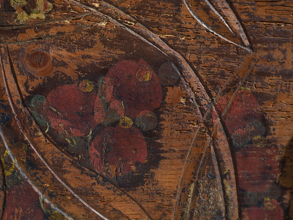 Antique brown trunk with floral motifs (c.1920) #13