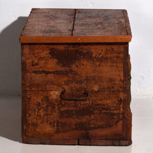 Antique brown trunk with floral motifs (c.1920) #13