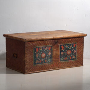 Baúl de almacenaje antiguo con motivos florales (c.1865) #14
