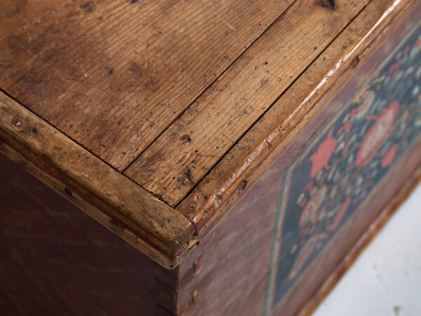Painted pine dowry chest – Austro-Hungarian Empire, 1865