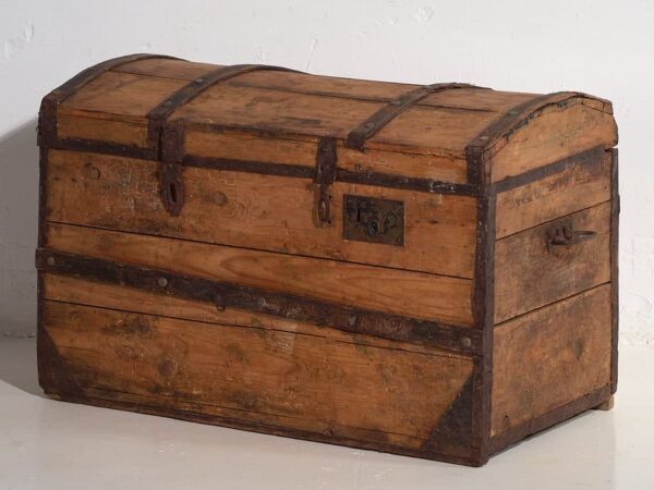 Cofre antiguo de madera lavada (c.1900) #43