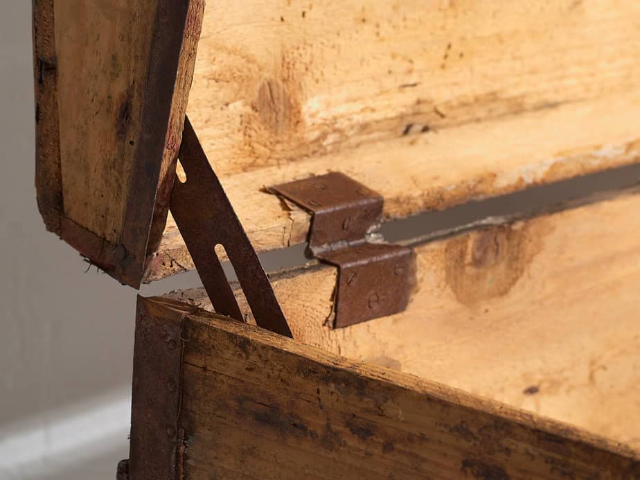 Cofre antiguo de madera lavada (c.1900) #43