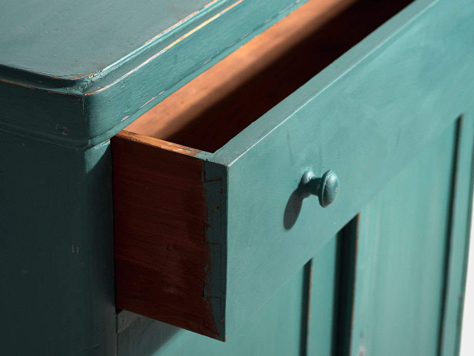 Cómoda antigua de color verde esmeralda (c.1920) #4