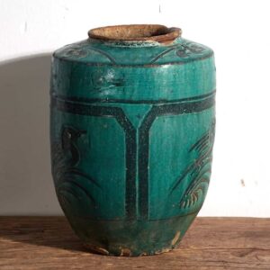 Jarrón alto antiguo de cerámica (c.1820) #5