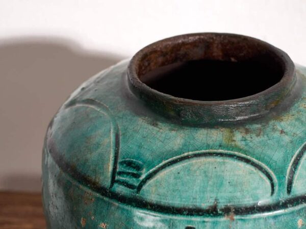 Ancien vase chinois en céramique vert émeraude (c.1820) #7