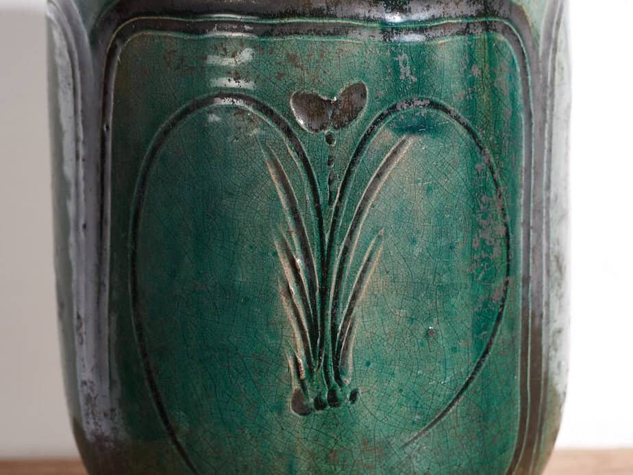 Jarrón chino de cerámica antiguo (c.1820) #4