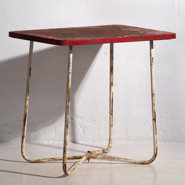 Mesa de jardín antigua de color rojo (c.1920) #19