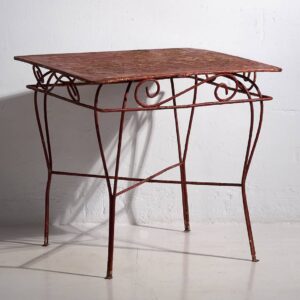Mesa para terraza antigua de color rojo (c.1920) #21