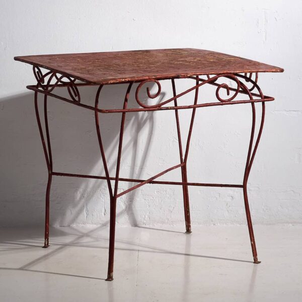 Mesa para terraza antigua de color rojo (c.1920) #21