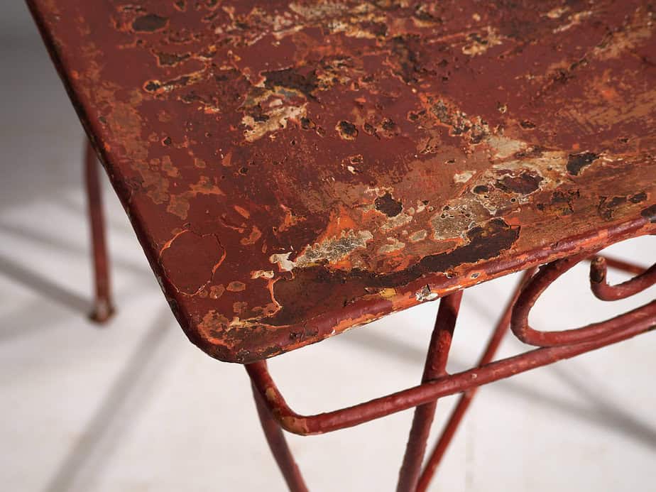 Mesa para terraza antigua de color rojo (c.1920) #21