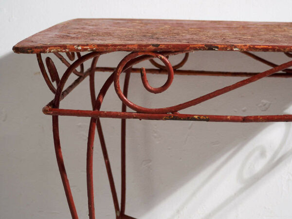 Mesa para terraza antigua de color rojo (c.1920) #21