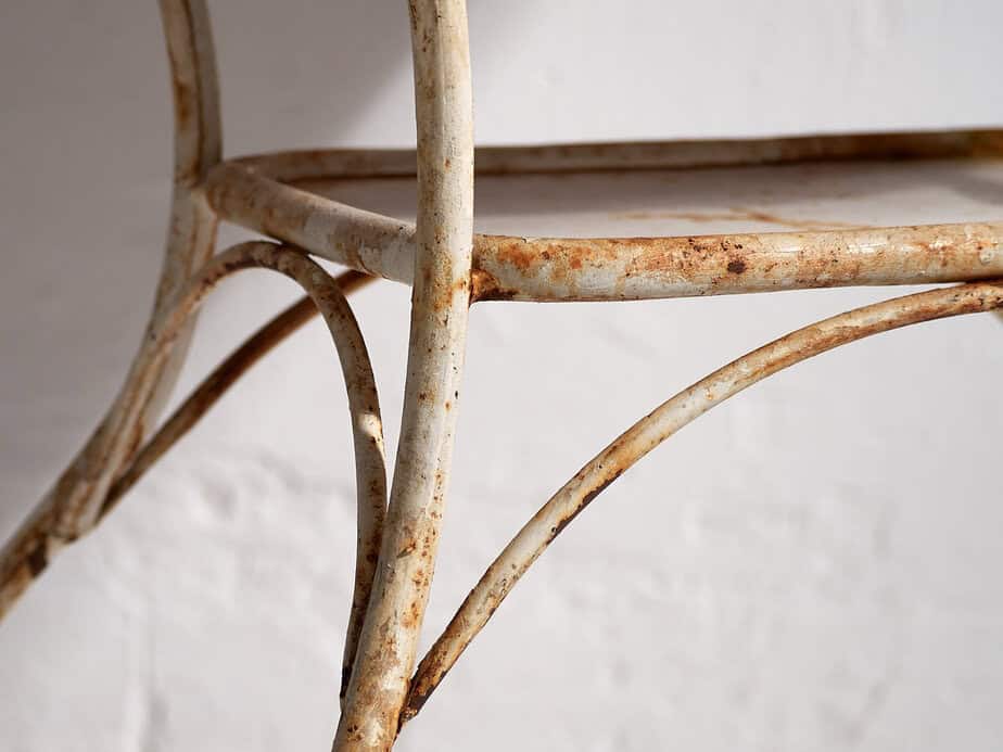 Mesa roja antigua para jardín (c.1920) #2