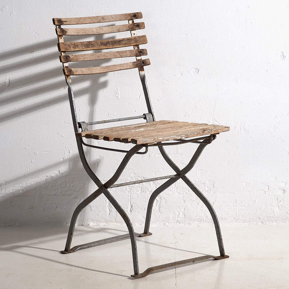 Sillas plegables antiguas de jardín (c.1920). Conjunto de 2 piezas #2