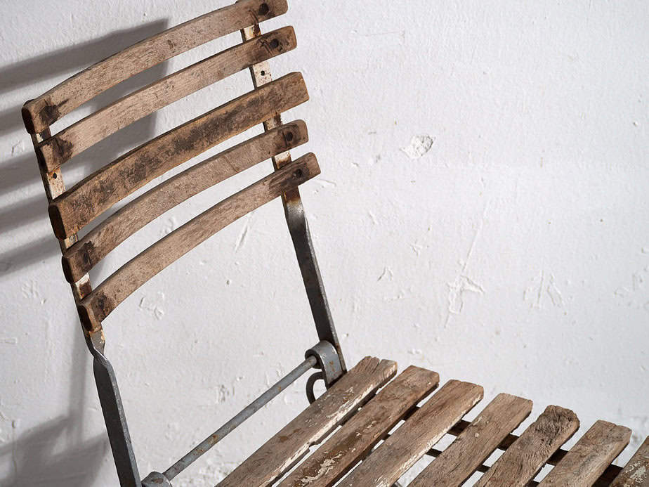 Sillas plegables antiguas de jardín (c.1920). Conjunto de 2 piezas #2