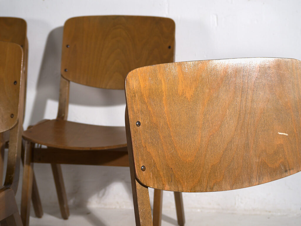 Sillas Thonet vintage para comedor (c.1950). Conjunto de 4 piezas
