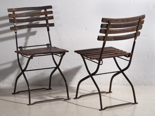 Sillas plegables de exterior antiguas (c.1920). Conjunto de 4 piezas #33