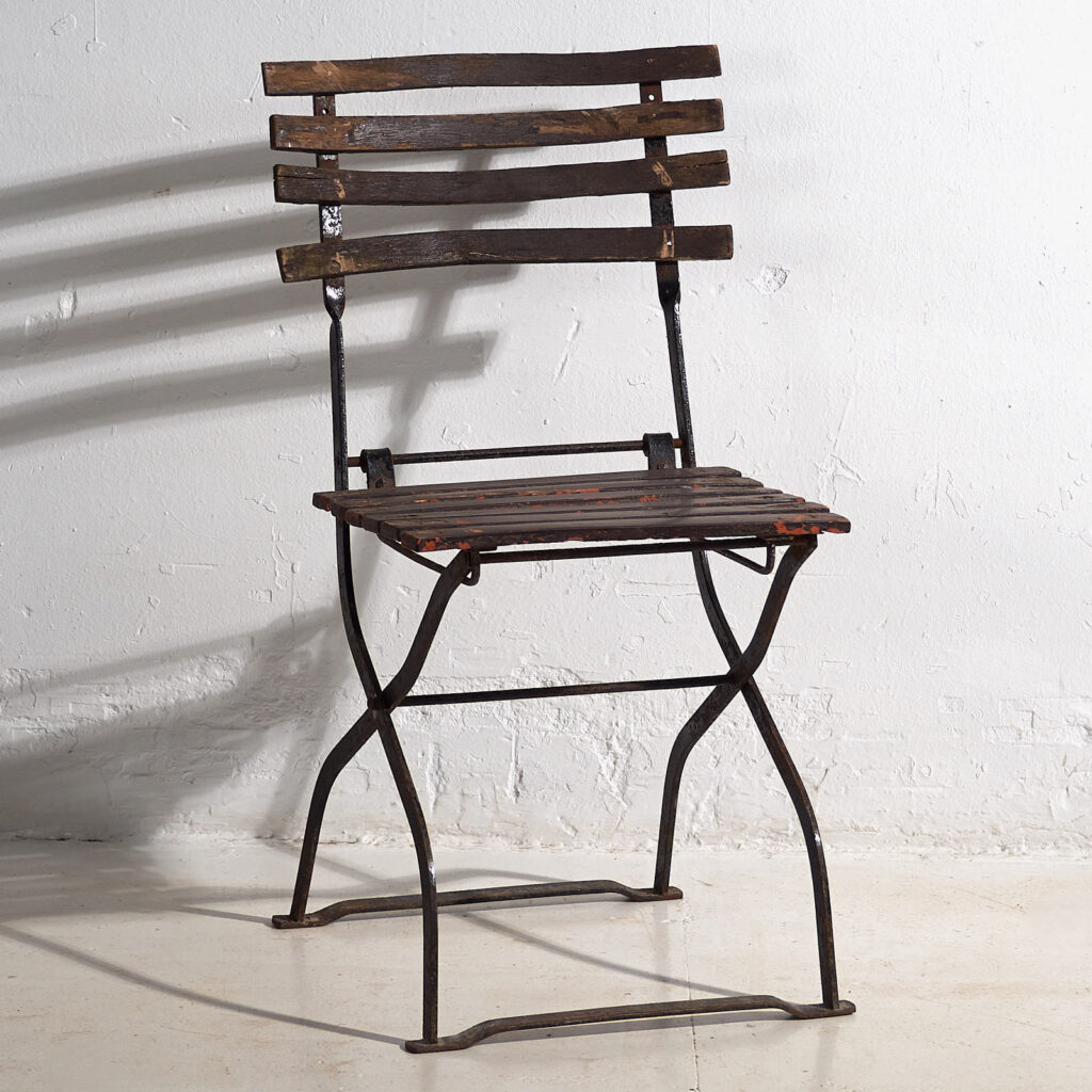 Sillas plegables de exterior antiguas (c.1920). Conjunto de 4 piezas #33