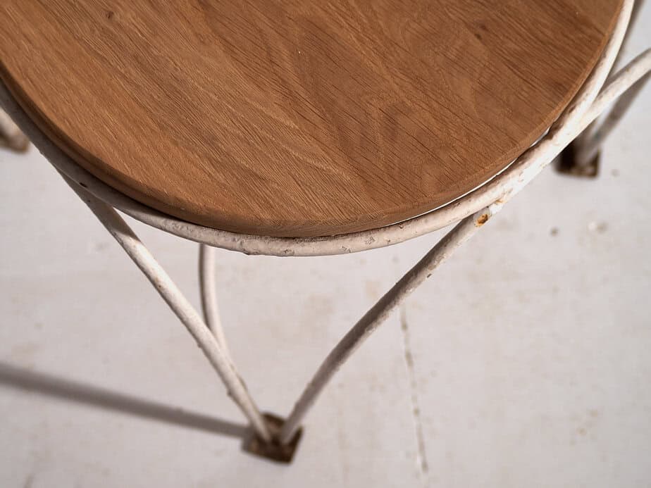 Sillas blancas de jardín antiguas (c.1920). Conjunto de 4 piezas