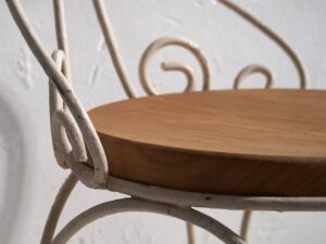 Sillas blancas de jardín antiguas (c.1920). Conjunto de 4 piezas