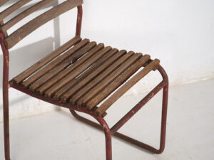 Sillas rojas de jardín antiguas (c.1920). Conjunto de 2 piezas #16