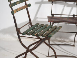 Sillas plegables de exterior antiguas (c.1920). Conjunto de 4 piezas #33