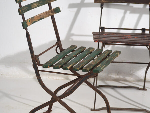 Sillas plegables de exterior antiguas (c.1920). Conjunto de 4 piezas #33