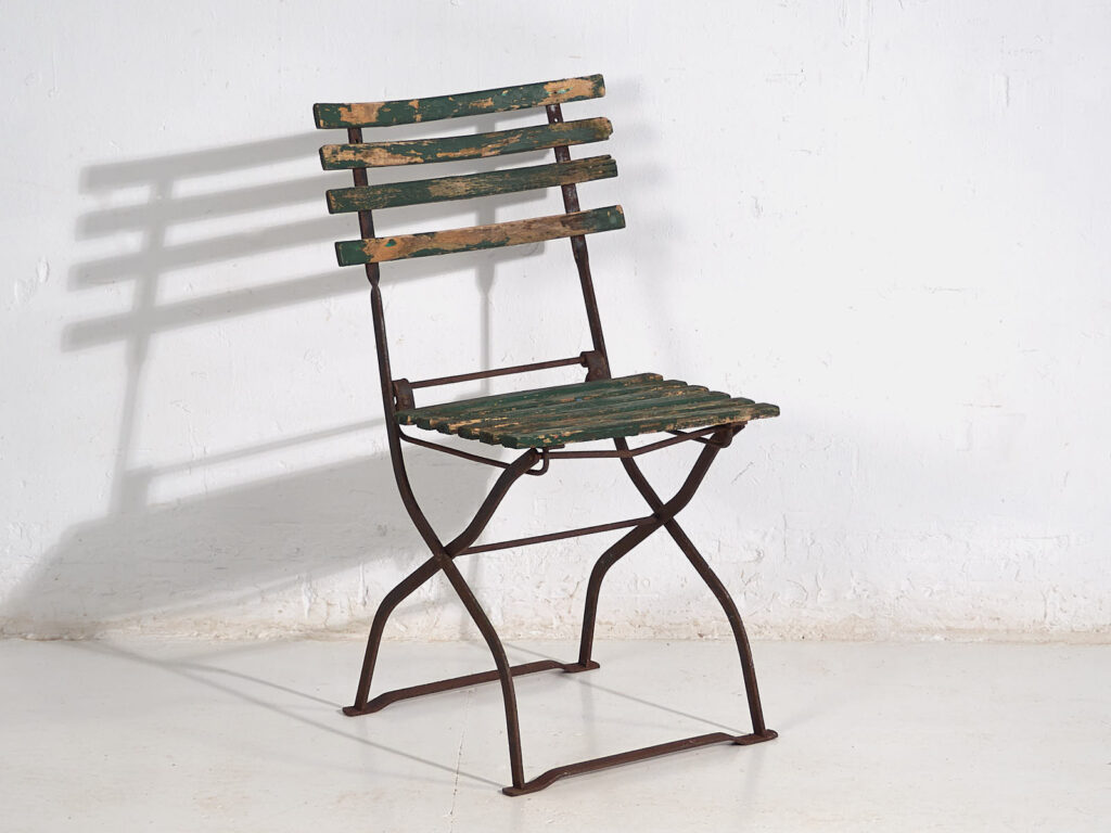 Sillas plegables de exterior antiguas (c.1920). Conjunto de 4 piezas #33