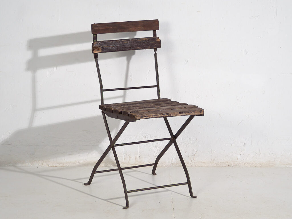 Sillas plegables de jardín antiguas (c.1920). Conjunto de 4 piezas #34