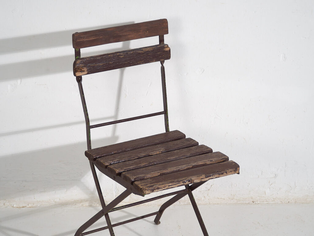 Sillas plegables de jardín antiguas (c.1920). Conjunto de 4 piezas #34