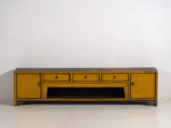Meuble TV ancien jaune (c.1900) #18