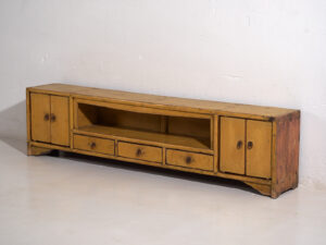 Mueble bajo antiguo de color amarillo (c.1900) #19
