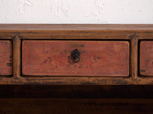 Mueble bajo antiguo con pátina de color rojo (c.1900) #29