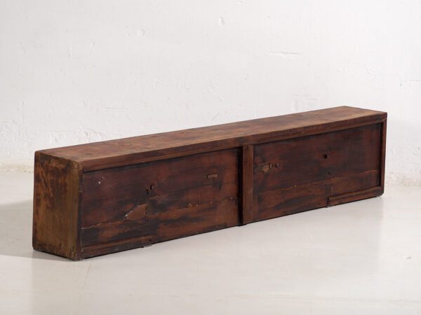 Mueble bajo antiguo con pátina de color rojo (c.1900) #29
