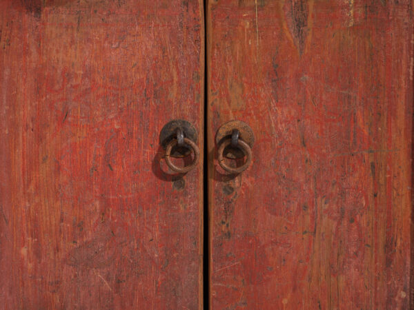 Mueble bajo antiguo con pátina de color rojo (c.1900) #29