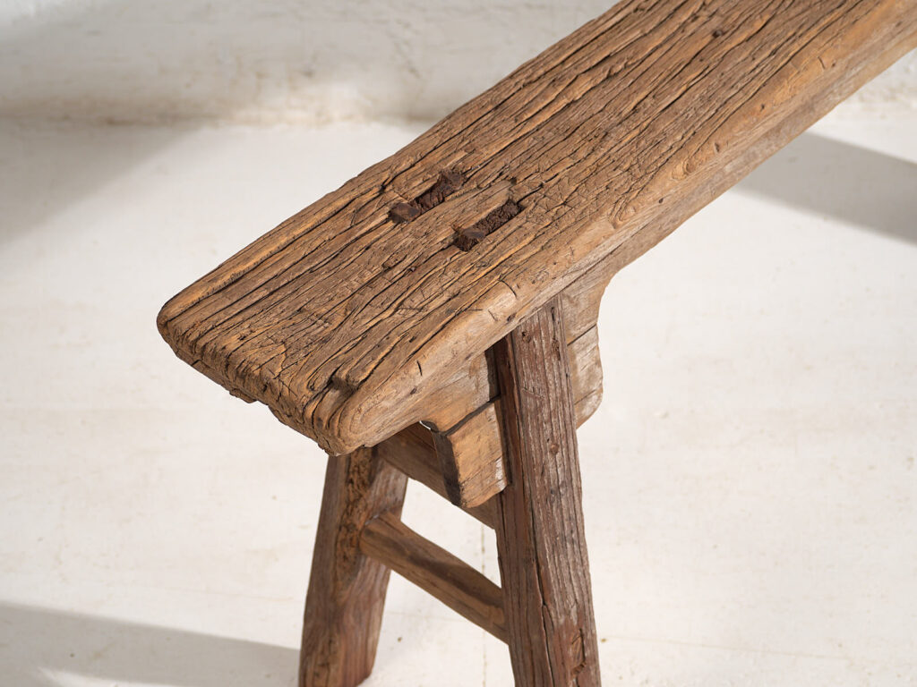 Banco chino antiguo de estilo primitivo (c.1870) #4