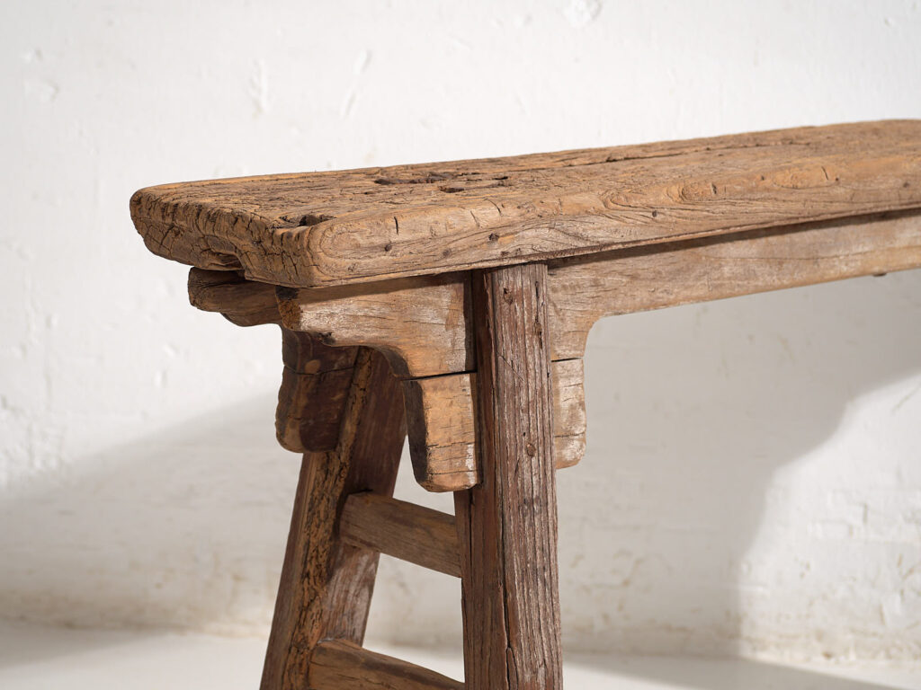 Banco chino antiguo de estilo primitivo (c.1870) #4