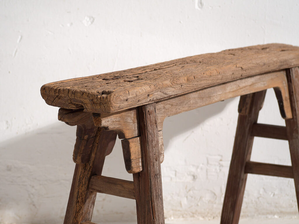 Banco chino antiguo de estilo primitivo (c.1870) #4